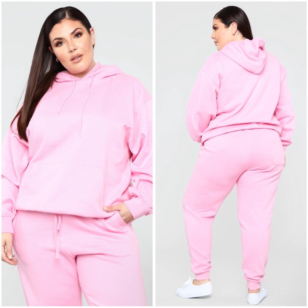 Plus Size Pink Oversized Hoodie - Sz 1X